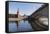 Bridge over the River Moskva with the Kremlin and St. Basil's Cathedral in the Distance-Martin Child-Framed Stretched Canvas