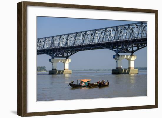 Bridge over the River Salouen (Thanlwin) from View Point, Mawlamyine (Moulmein), Myanmar (Burma)-Nathalie Cuvelier-Framed Photographic Print