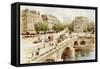 Bridge over the River Seine, Paris, 1870s-null-Framed Stretched Canvas