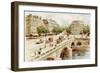 Bridge over the River Seine, Paris, 1870s-null-Framed Giclee Print