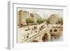 Bridge over the River Seine, Paris, 1870s-null-Framed Giclee Print