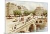 Bridge over the River Seine, Paris, 1870s-null-Mounted Giclee Print
