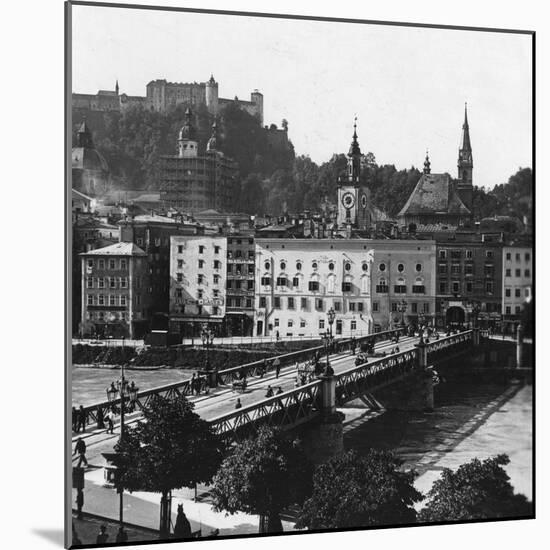 Bridge over the Salzach, Salzburg, Austria, C1900s-Wurthle & Sons-Mounted Photographic Print