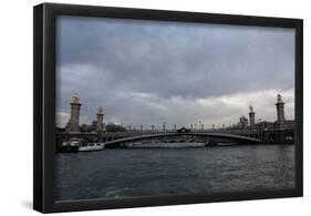 Bridge over the Seine Paris France Photo Art Print Poster-null-Framed Poster