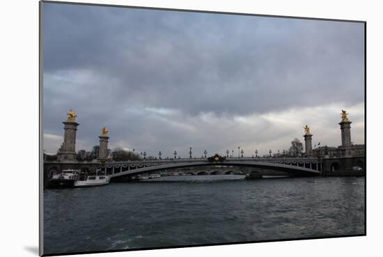 Bridge over the Seine Paris France Photo Art Print Poster-null-Mounted Poster