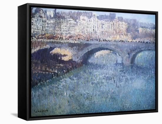 Bridge Over the Seine, Pont De Seine, Paris-Eugène Boudin-Framed Stretched Canvas