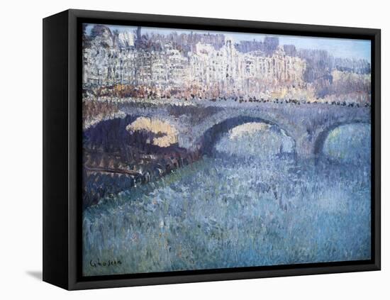 Bridge Over the Seine, Pont De Seine, Paris-Eugène Boudin-Framed Stretched Canvas