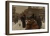 Bridge over the Singel at the Paleisstraat, Amsterdam, C. 1896-George Hendrik Breitner-Framed Art Print