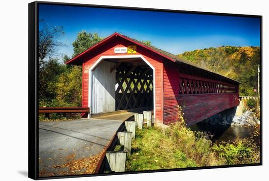 Bridge Over The Waloomsac River-George Oze-Framed Stretched Canvas