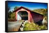 Bridge Over The Waloomsac River-George Oze-Framed Stretched Canvas