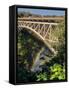 Bridge over the Zambesi River with rainbow. Zambezi National Park. Zimbabwe.-Tom Norring-Framed Stretched Canvas