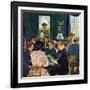 "Bridge Party", November 28, 1953-George Hughes-Framed Giclee Print