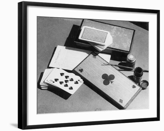 Bridge Score Card-Elsie Collins-Framed Photographic Print