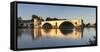 Bridge St. Benezet over Rhone River at Sunset, Provence-Alpes-Cote D'Azur-Markus Lange-Framed Stretched Canvas