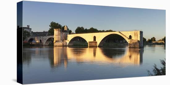 Bridge St. Benezet over Rhone River at Sunset, Provence-Alpes-Cote D'Azur-Markus Lange-Stretched Canvas