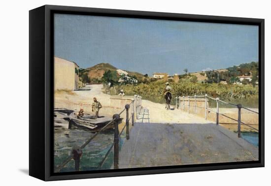 Bridge to Island of Elba, 1888-Telemaco Signorini-Framed Stretched Canvas