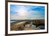 Bridge to the Pag Island with Sun and Clouds, Croatia-Lamarinx-Framed Photographic Print