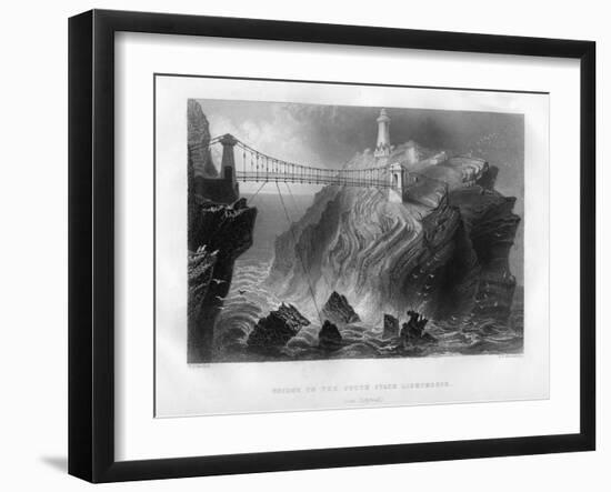 Bridge to the South Stack Lighthouse, Near Holyhead, 1886-JJ Hinchcliffe-Framed Giclee Print