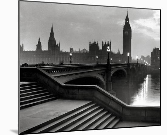 Bridge With Big Ben-The Chelsea Collection-Mounted Giclee Print