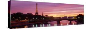 Bridge with the Eiffel Tower in the Background, Pont Alexandre Iii, Seine River, Paris, Ile-De-F...-null-Stretched Canvas