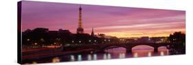 Bridge with the Eiffel Tower in the Background, Pont Alexandre Iii, Seine River, Paris, Ile-De-F...-null-Stretched Canvas
