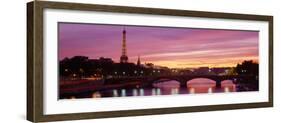 Bridge with the Eiffel Tower in the Background, Pont Alexandre Iii, Seine River, Paris, Ile-De-F...-null-Framed Photographic Print