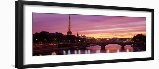 Bridge with the Eiffel Tower in the Background, Pont Alexandre Iii, Seine River, Paris, Ile-De-F...-null-Framed Photographic Print