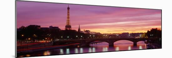 Bridge with the Eiffel Tower in the Background, Pont Alexandre Iii, Seine River, Paris, Ile-De-F...-null-Mounted Photographic Print