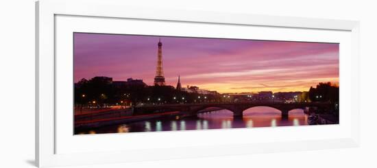 Bridge with the Eiffel Tower in the Background, Pont Alexandre Iii, Seine River, Paris, Ile-De-F...-null-Framed Photographic Print
