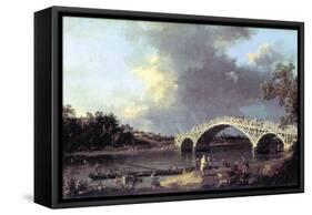 Bridge-Canaletto-Framed Stretched Canvas