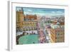 Bridgeport, Connecticut - Aerial View of Business Section of the City-Lantern Press-Framed Art Print