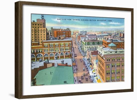 Bridgeport, Connecticut - Aerial View of Business Section of the City-Lantern Press-Framed Art Print