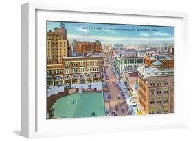 Bridgeport, Connecticut - Aerial View of Business Section of the City-Lantern Press-Framed Art Print