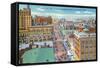 Bridgeport, Connecticut - Aerial View of Business Section of the City-Lantern Press-Framed Stretched Canvas