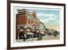 Bridgeport, Connecticut - East Main Street View of the American Theatre-Lantern Press-Framed Premium Giclee Print