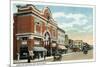 Bridgeport, Connecticut - East Main Street View of the American Theatre-Lantern Press-Mounted Premium Giclee Print