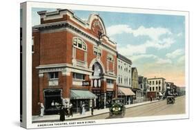 Bridgeport, Connecticut - East Main Street View of the American Theatre-Lantern Press-Stretched Canvas