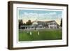 Bridgeport, Connecticut - Exterior View of Brooklawn Country Club, Women Golfing-Lantern Press-Framed Art Print