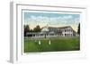 Bridgeport, Connecticut - Exterior View of Brooklawn Country Club, Women Golfing-Lantern Press-Framed Art Print