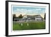 Bridgeport, Connecticut - Exterior View of Brooklawn Country Club, Women Golfing-Lantern Press-Framed Art Print