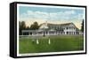 Bridgeport, Connecticut - Exterior View of Brooklawn Country Club, Women Golfing-Lantern Press-Framed Stretched Canvas