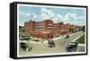 Bridgeport, Connecticut - Exterior View of the Remington Arms, UMC-Lantern Press-Framed Stretched Canvas