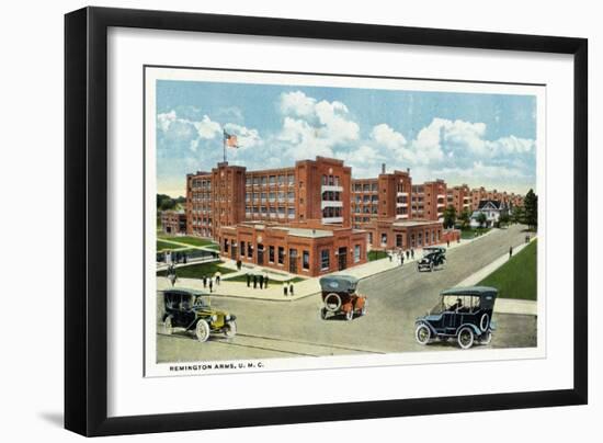 Bridgeport, Connecticut - Exterior View of the Remington Arms, UMC-Lantern Press-Framed Art Print