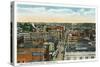 Bridgeport, Connecticut - Northern Aerial View of Main Street-Lantern Press-Stretched Canvas
