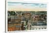 Bridgeport, Connecticut - Northern Aerial View of Main Street-Lantern Press-Stretched Canvas