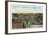 Bridgeport, Connecticut - Northern Aerial View of Main Street-Lantern Press-Framed Art Print