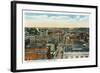 Bridgeport, Connecticut - Northern Aerial View of Main Street-Lantern Press-Framed Art Print