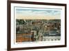 Bridgeport, Connecticut - Northern Aerial View of Main Street-Lantern Press-Framed Art Print