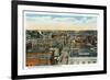 Bridgeport, Connecticut - Northern Aerial View of Main Street-Lantern Press-Framed Premium Giclee Print