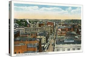 Bridgeport, Connecticut - Northern Aerial View of Main Street-Lantern Press-Stretched Canvas